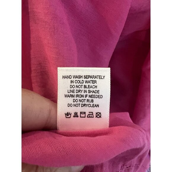 Ro's Garden Denise Halter Tie Gathered Tiered Maxi Dress Medium Pink $295 - Picture 7 of 9